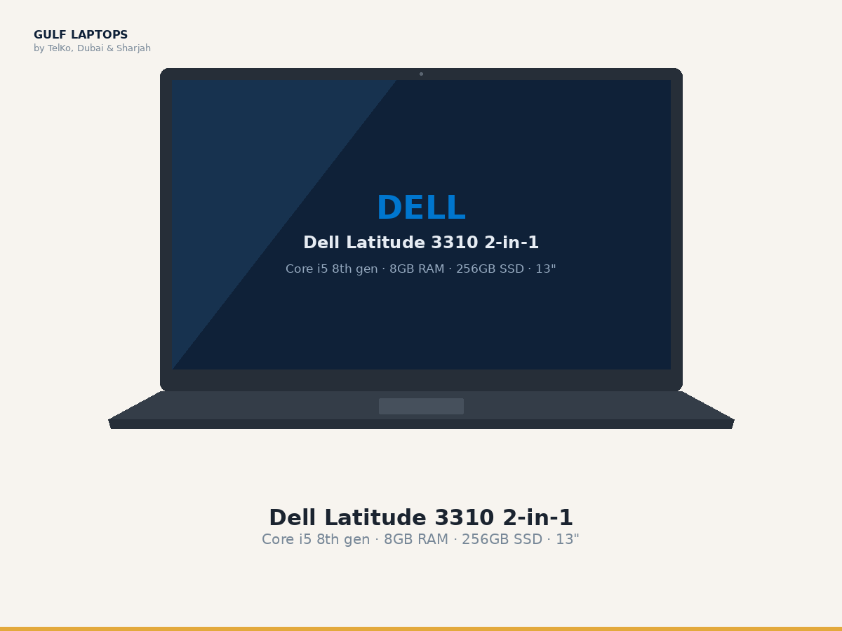 Dell Latitude 3310 2-in-1 refurbished laptop, Core i5 8th gen · 8GB RAM · 256GB SSD · 13"